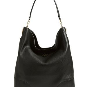 TORY BURCH Leather Hobo. Black